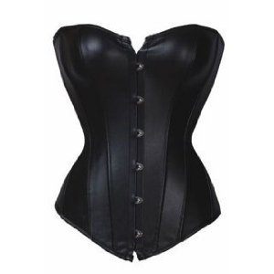 Leder Stil Corsage Schwarz Vadién 1166 Gr. 46