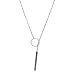 LiangXuanChen Women's Simple Gold/Silver Ring Circle Bar Pendant Shiny Alloy Short Necklace