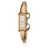 Gucci Women`s YA109525 G Line Gold Plated White Dial Watch