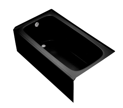 Kohler K-1151-LA-7 Bancroft 5Ft Whirlpool with Integral Apron and Left-Hand Drain, Black Black