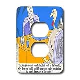 Londons Times Funny Holidays Cartoons - Thanksgiving Benefits For Turkey Employees - Light Switch Covers - 2 plug outlet cover