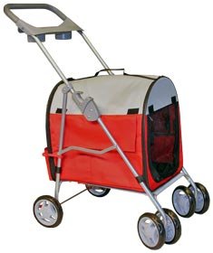 Red Stroller & Carrier for Cats and Small Pets