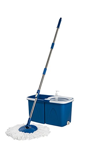 Gala Twin Bucket Spin Mop With 2 Refills And 1 Liquid Dispenser (Blue)