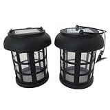 Smart Solar 3782WRM2 Black Umbrella Hanging Solar Lantern, 2-Pack