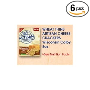 Wheat Thins Artisan Cheese Crackers Wisconsin Colby, 8 oz. (Pack of 6) by Nabisco