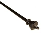 BCL Product Sourcing 58UN48B Urn Curtain Rod- Black Finish- 48-inch to 86-inch- 0.62-inch Diameter Pole