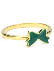 Brandy Pham "Gilded Collection" Tiny Bow Green Ring, Size 7