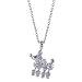 poodle31 - 014cttw Diamond and Created Rose Ruby Poodle Pendant