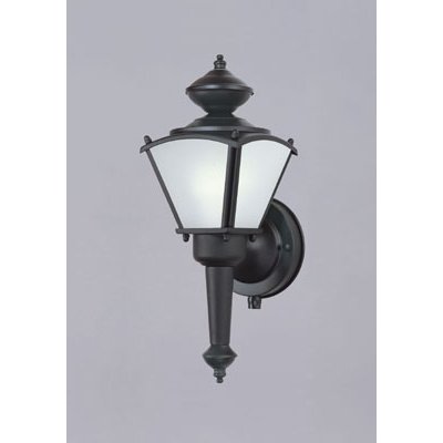 Westinghouse 64499 One-Light Outdoor Upward Wall Sconce, Light Black with Frosted Glass