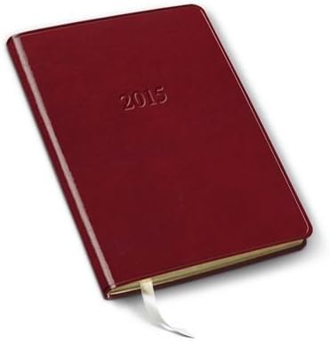 LEATHER DESK WEEKLY PLANNER RED 2015