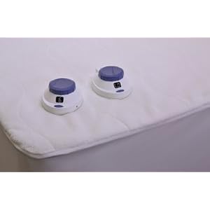 Serta Luxurious Plush Top Low-Voltage Electric Heated Queen Mattress Pad White