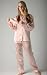 Women's Classic Satin Pajamas Set and Matching Sleep Mask, Elegant Sleepwear by Mystic Medium Pink