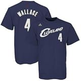 adidas Cleveland Cavaliers #4 Ben Wallace Navy Blue Net Player T-shirt