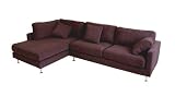 Baxton Furniture Studios Alisa Twill 2-Piece Sofa/Chaise Sectional Set