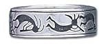 Solid Sterling Silver Kokopelli Band Ring
