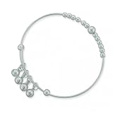 Bling Jewelry Sterling Silver Beaded Charm Baby Bangle Bracelet 6.75"
