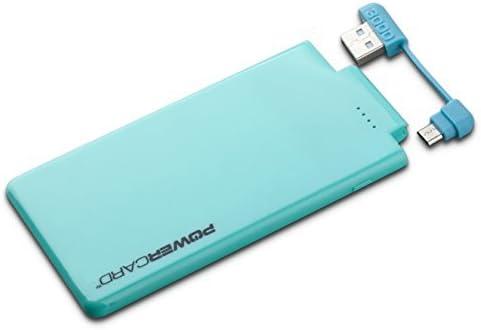 PowerCard 3000mAh Ultra Thin Premium Compact Mini Portable Power Bank with Carrying Case for Smartphones - Blue
