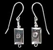 Southwestern Native American Santo Domingo Rectangular Dangle Earrings in Sterling Silver, #800