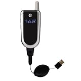 Retractable USB Cable for the Motorola V180 with Power Hot Sync and Charge capabilities - Gomadic Brand w/ TipExchange Technology