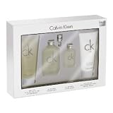 Ck One Gift Set 4 Pieces ( 6.7 oz. Eau De Toilette Spray+2.6 oz. Deo.+3.4 oz. Gel+3.4 oz.3.4 oz. Body Lotion) Men