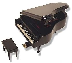 Extraordinary Musical Mini Grand Piano Music Box, Gorgeous Glossy Black Finish