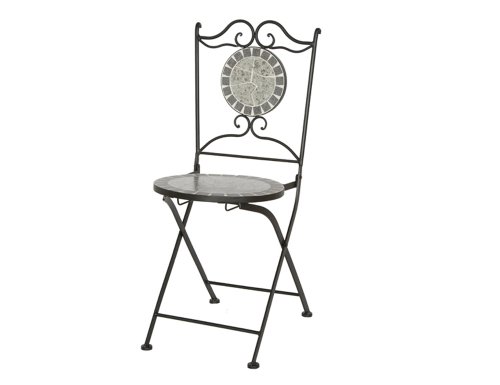 Siena Garden 524562 Klappstuhl Flores, schwarz Mosaik-Optik, L 37 x B 35 x H 91cm