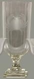 Individually Hand Etched Crab Glass Tall Urn 12 3/4"H, 5 1/2"D