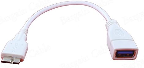 Bargain Cable Micro USB 3.0 USB On-the-Go (OTG) Data Host Cable - 2 Pack, White, for Samsung Galaxy S5, Galaxy Note 3