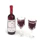 Red Wine with 2 Goblets Dollhouse Miniature