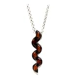 Sterling Silver Cherry Amber Snake Pendant, 18