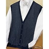 Birdseye Silk/Cotton Cardigan Vest