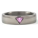 New 6mm Titanium Pink Triangle Pride Ring