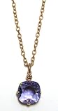 Catherine Popesco 14K Gold Plated Tanzanite Swarovski Crystal Pendant Necklace