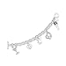 Surgical Grade Stainless Steel Sterling Silver-plated Clear Crystal -filled Rabbit Head adorns one of the charms on this cute bracelet (other charms include a Playboy Club key, two hearts and a Clear Crystal -filled martini glass). 7 1/2" chain.