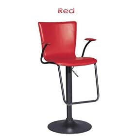 Click here to buy Modern Adjustable Counter Bar Stool Barstool Arm rests, Red, (FREE_SHIPPING) by World Source Trading.