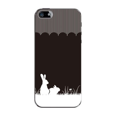 ２匹のうさぎ TYPE2 ウサギ 【ブラック】 / iPhone5ケース【iphone5 ケース カバー】【スマホケース】【スマートフォン ケース】
