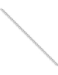 2mm, 14 Karat White Gold, Round Open Link Cable Chain - 20 inch