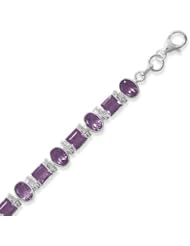 7"+1"Extension Bracelet with Square and Oval Amethyst