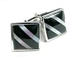 Classic Stripe Onyx & MOP Cuff Links Gift Boxed