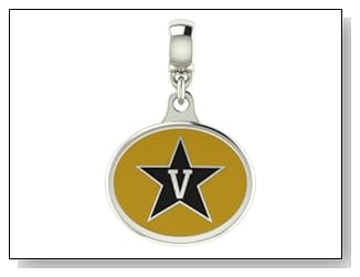 Vanderbilt Commodores Collegiate Drop Charm Fits Most European Style Bracelets Including Chamilia Zable Troll and More. High Quality Bead in Stock for Fast Shipping.