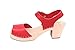 Lotta From Stockholm : Open Toe High Heel Clogs In Red Leather