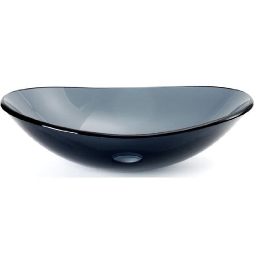 DreamlineTM Tempered Glass Oval Grey Glass