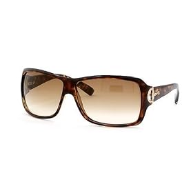 Gucci Sunglasses 2575/S V9M, Tortoise Frame/ Fade Brown Lenses/ Gold Detail
