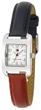 Tommy Hilfiger Women's 1780677 Square Navy and Red Leather Watch