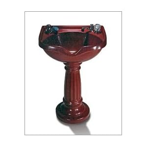 Marble 300 Red Port Pedistal Shampoo Bowl with 550 Faucet and Spray Hose