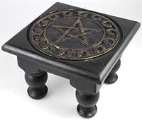Round Wooden Altar Table: Pentagram 6" from Ritual Magick