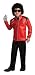 Michael Jackson Costume, Child's Deluxe Beat It Red Zipper Jacket Costume - Large