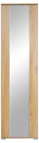 Germania 1860-50 Kleiderschrank "California", 1 Spiegelt&uuml;r dahinter 1 Kleiderstange,2 Einlegeb&ouml;den, T&uuml;rd&auml;mfung, Kernbuche-Nb.