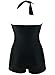 Graceful.u 50s Vintage Solid Ruched Boy-Leg One Piece Swimsuit