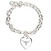 TEXAS LONGHORNS OFFICIAL LOGO HEART CHARM BRACELET title=